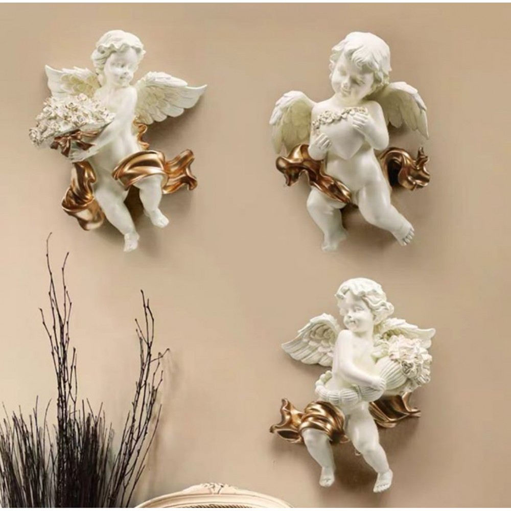 European wall vase home decoration cupid flower pot wall hanging resin mural  crafts living room background angel ornament art